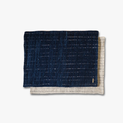 Roonnee cotton placemat – Striped Kram indigo – Set of 2