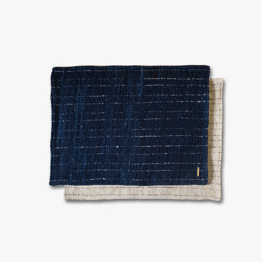 Roonnee cotton placemat – Striped Kram indigo – Set of 2